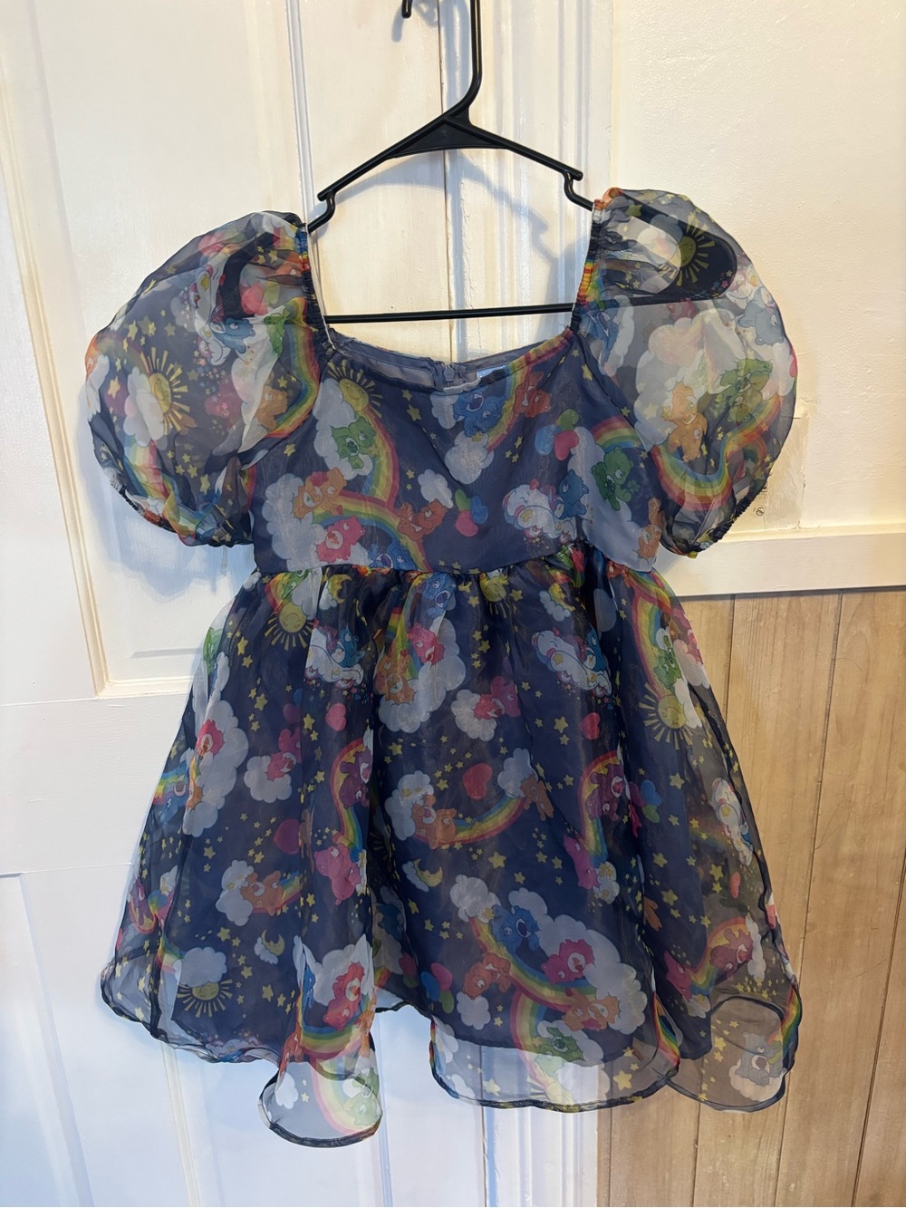 Care Bears Navy Rainbow & Cloud Puff-Sleeve Dress